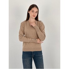 So Sweet Uzun Kollu Long Sleeve V Yaka V-Neck Kadın Triko Kazak Women Knitwear