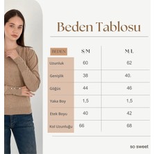 So Sweet Uzun Kollu Long Sleeve V Yaka V-Neck Kadın Triko Kazak Women Knitwear
