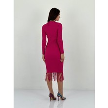 So Sweet Uzun Kollu Kadın Maxi Triko Kazak Elbise Women Maxi Knitted Dress