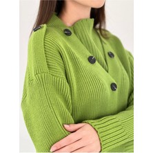 Düğmeli Triko Kadın Kazak Women Knitwear