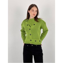 Düğmeli Triko Kadın Kazak Women Knitwear