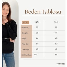 So Sweet Uzun Kollu Long Sleeve V Yaka V-Neck Kadın Triko Kazak Women Knitwear