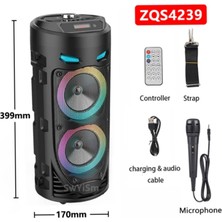 Karaoke Mikrofonlu Bluetooth Hoparlör LED Işıklı Taşınabilir Kablosuz Speaker