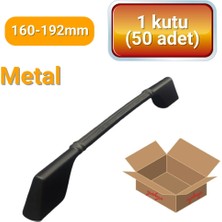 Yahya 50 Adet Çizgili Saroz Siyah Metal Mobilya Kulbu 160 mm - 192 mm