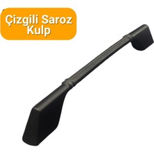 Yahya 50 Adet Çizgili Saroz Siyah Metal Mobilya Kulbu 160 mm - 192 mm