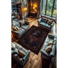 Homshtag Gotik Veba Doktoru Temalı Halı Koyu Renkli Retro Oturma Odası Halısı Karanlık Halısı