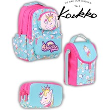 Kaukko Kids Toys Unicorn Desenli 3’lü Okul Çanta Seti
