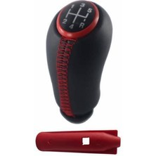 AR Oto Market Renault Scenıc Deri Vites Topuzu Siyah Kırmızı Kapaklı