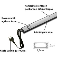 Rultech Dokunmatik 120CM Gün Işık Tak Çalıştır LED Işık Mutfak, Dolap, Tezgah Altı, Duvar Dekoratif Gece Lamba