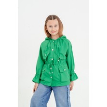 Kız Çocuk Kolu Lastikli Çıtçıtlı Yağmurluk G1654