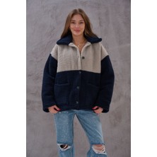 Kadın 5 Renk Premıum Tasarım Peluş Mont