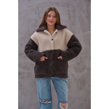 Kadın 5 Renk Premıum Tasarım Peluş Mont