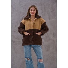 Kadın 5 Renk Premıum Tasarım Peluş Mont