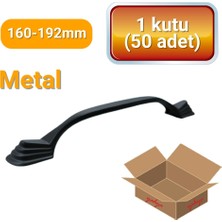 Yahya 50 Adet Eymen Lüks Siyah Metal Mobilya Kulbu 160 mm - 192 mm