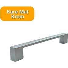 Yahya 50 Adet Kare Mat Krom Metal Mobilya Kulbu Seti 128 mm