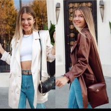 Kadın Oversize Saten Ceket