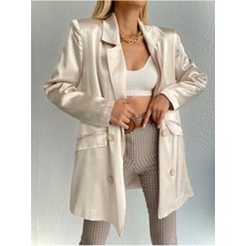 Kadın Oversize Saten Ceket