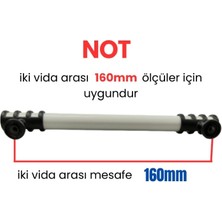 Yahya 50 Adet Halka Boru Siyah Beyaz Metal Mobilya Kulbu 160 mm