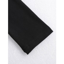 Siyah Darkalıp Slimfit Soft Touch Crew Neck Finger Detail Parmak Detaylı Tesettür Body