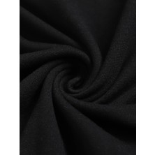 Siyah Darkalıp Slimfit Soft Touch Crew Neck Finger Detail Parmak Detaylı Tesettür Body