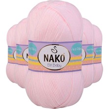 Nako 5 Adet Elite Baby El Örgü İpi Tüylenmeyen Bebek Yünü Soft Pembe 2892