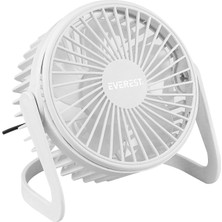 Everest EFN-505 360 Derece Dönüş  Taşınabilir Mini Masaüstü Beyaz USB Fan Vantilatör