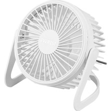 Everest EFN-505 360 Derece Dönüş  Taşınabilir Mini Masaüstü Beyaz USB Fan Vantilatör