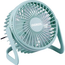 Everest EFN-505 360 Derece Dönüş Taşınabilir Mini Masaüstü Turkuaz USB Fan Vantilatör