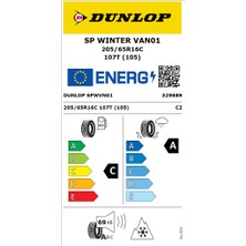 Dunlop 205/65 R16C 107/105T 8pr Sp Winter Van 01 Hafif Ticari Oto Kış Lastiği (Üretim Yılı:2024)