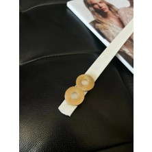 ZR Accessory Çift Yuvarlak Tokalı Ince Kadın Kemeri, Ceket Kemeri, Gömlek Kemeri, Elbise Kemeri