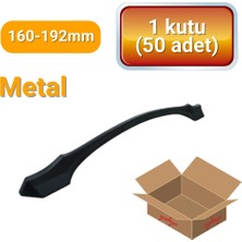 Yahya 50 Adet Ateş Mat Siyah Metal Mobilya Kulbu 160 mm - 192 mm