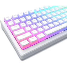 Spelt 108 Tuş Universal Pudding Mekanik Klavye Tuş Takımı Kapağı Puding Keycap Yarı Transparan Beyaz