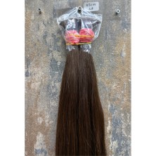 Halitcan Hair 70CM Dip Uç Bir Açık Kahve(No4) Özbek Saçı  ,60GR 100ADET,  (100% Gerçek Insan Saçı)