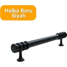 Yahya 50 Adet Halka Boru Siyah Metal Mobilya Kulbu 128 mm