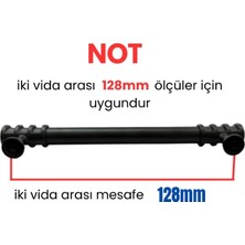 Yahya 50 Adet Halka Boru Siyah Metal Mobilya Kulbu 128 mm