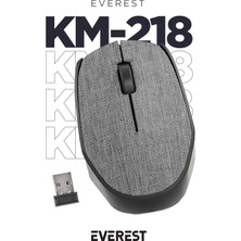 Everest KM-218 USB Gri 2.4Ghz Kumaş Yüzey Kablosuz Mouse