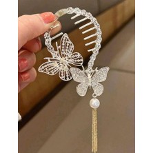 Kelebek Detaylı Özel Tasarım Topuz Tokası