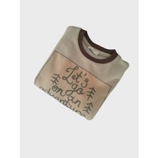 Baskılı Bej Doğa Unisex Sweatshirt
