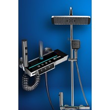 Oxy Aqua Piano 5 Fonksiyonlu Kendinden Banyo Bataryalı Dijital Akıllı Robot Duş Seti Tepe Duş Seti