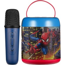 Marvel Spıder-Man Bluetooth Hoparlör ve Mikrofon Kablosuz Marvel Spıderman Karaoke Seti Mikrofonlu