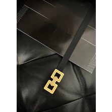 ZR Accessory Çift Kare Gold Tokalı Kadın Kemeri, Pantolon Kemeri, Ceket Kemeri, Gömlek Kemeri, Elbise Kemeri