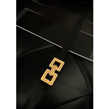 ZR Accessory Çift Kare Gold Tokalı Kadın Kemeri, Pantolon Kemeri, Ceket Kemeri, Gömlek Kemeri, Elbise Kemeri