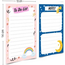 Notluk - Bloknot 4'lü Set (Bulut, Bahar, Ay ve Gökkuşağı Temalı Notes To Do List ) (10-14 Cm)