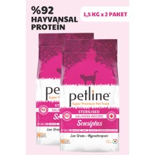 Petline Sterilised Kısırlaştırılmış Somonlu Yetişkin Kedi Maması 3KG (2x1.5Kg)