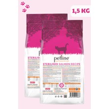 Petline Sterilised Kısırlaştırılmış Somonlu Yetişkin Kedi Maması 3KG (2x1.5Kg)