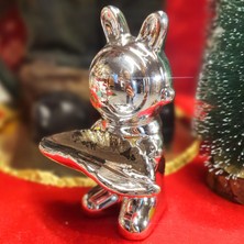 Le Atölye Astronot Tavşan Silver Mini Boy Dekoratif Obje 14,5 cm