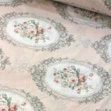 Tekin's Home Somon Yeşil Gül Demeti Nevresimlik Poplin Kumaş-Tknhm