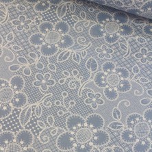 Indigo Dantel Nevresimlik Poplin Kumaş-Dstr