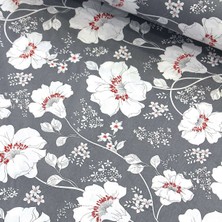 Daisy Star Gri Menekşe Nevresimlik Poplin Kumaş-Dstr