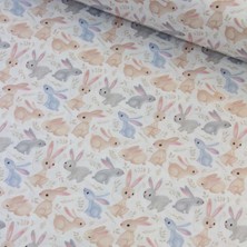 Tekin's Home Somon Tavşanlar Nevresimlik Poplin Kumaş-Tknhm